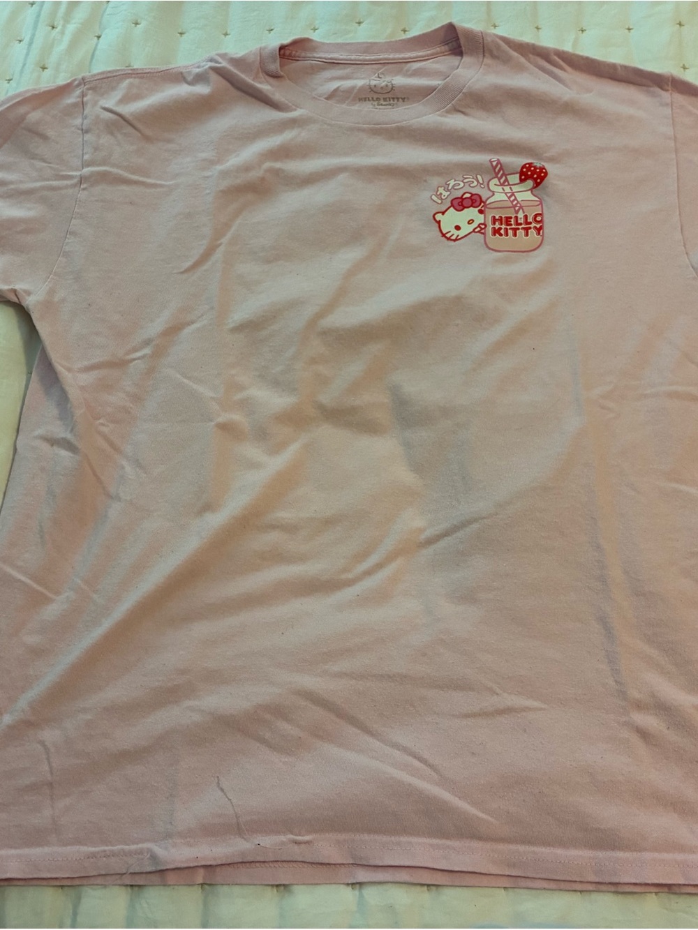 Hello Kitty Light Pink Short Sleeve Tee with Pocket Graphic